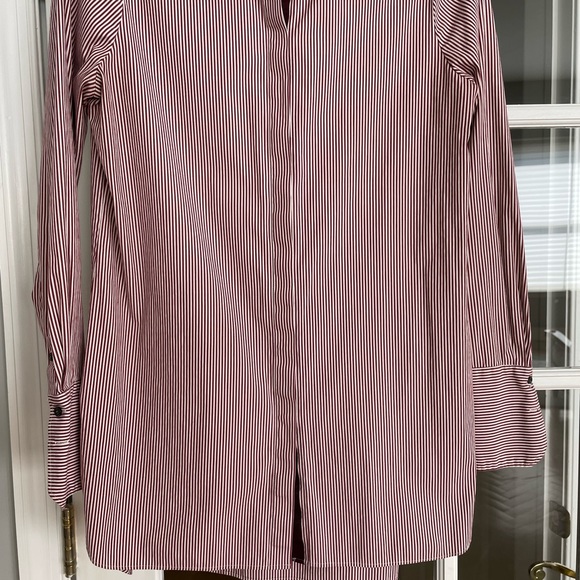 J Crew Pinstripe Tunic Side Slits Size 8 - Picture 9 of 13
